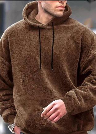 Худи мужское с капюшоном двусторонняя махра три цвета