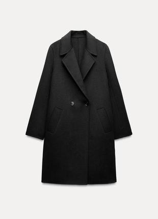 Двобортне пальто з вовною  zara