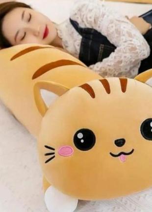 Кот батон рыжий мягкая игрушка подушка обнимашка 90см