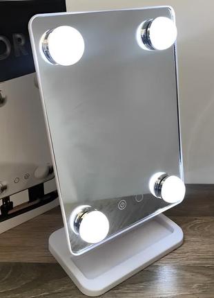 Компактное зеркало с подсветкой для макияжа mch cosmetie mirror 360 rotation angel с led подсветкой для дома5 фото