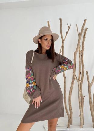 Платье ангора с вышивкой🔝