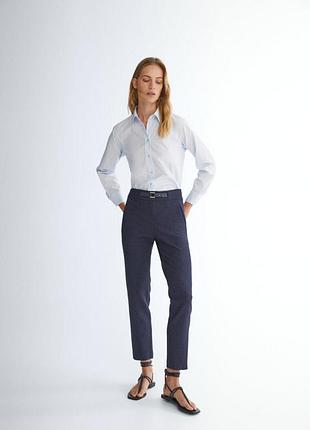 Укороченные синие брюки massimo dutti