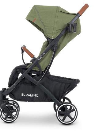 Детская прогулочная коляска el camino me 1090-1 loona olive green книжка до 22 кг6 фото