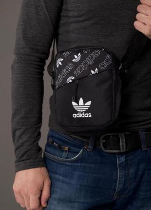Сумка мужская через плечо adidas мессенджер oxford черная3 фото