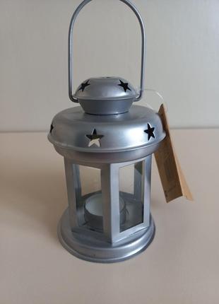 Подсвечник новогодний новый серебристый3 фото