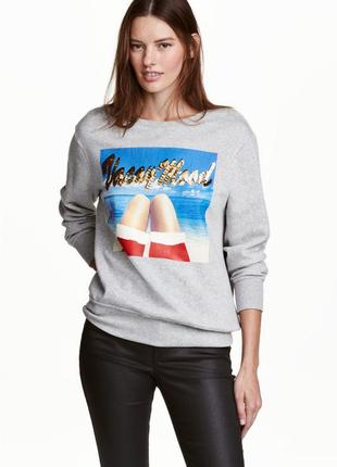 Свитшот женский новогодний с пайетками h&m 4104364