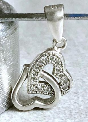 Кулон-підвіска, срібло 925. з фіанітами, б/в