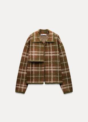 Трикотажний кардиган у клітинку zara