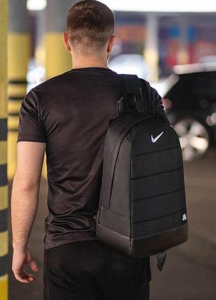 Чоловічий рюкзак спортивний щільний молодіжний для тренувань міський водонепроникний чорний nike4 фото