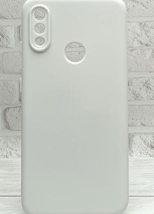 Чохол silicone case box для телефона xiaomi note 9 / redmi note 7 pro бампер із мікрофіброю білий