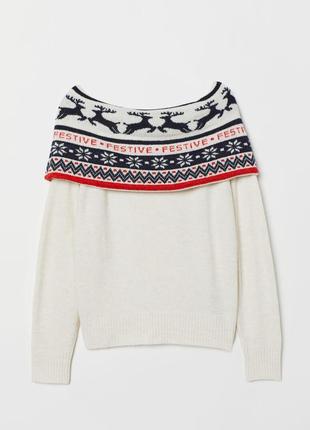 Светр жіночий з оленями h&m 6906118