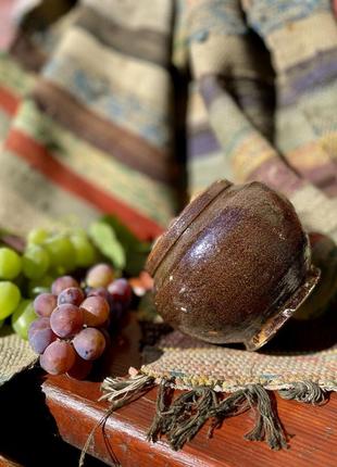 Антикварна кринка!🩵🌻 горщик для запікання український автентичний посуд 19 століття ретро національний стиль