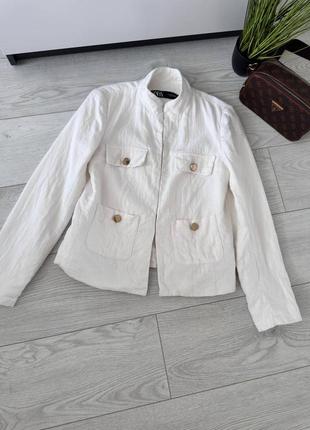 Натуральный пиджак от zara, размер xs