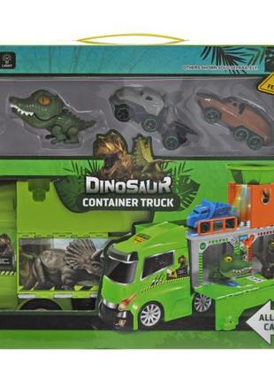 Автовоз паркінг з динозаврами та машинками xz-677 фура dinosaur ігровий трек парковка3 фото