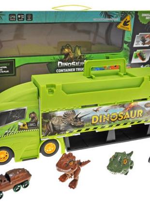 Автовоз паркинг с динозаврами и машинками xz-677 фура dinosaur игровой трек парковка