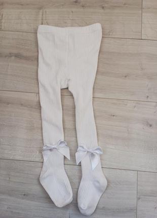 Колготи в рубчик з бантиками