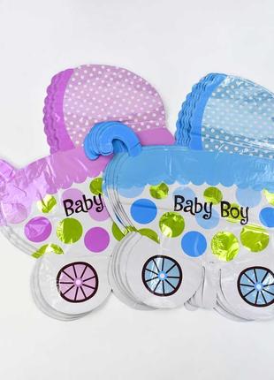 Кулька фольгована коляска baby girl c 31790 (60) 2 види / ціна за упаковку / 50 шт в упаковці одного виду