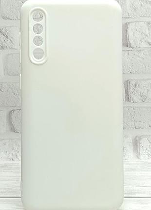 Чехол silicone case box для телефона glass case samsung galaxy a30s/a50/a50s pink / a505 бампер с микрофиброй белый
