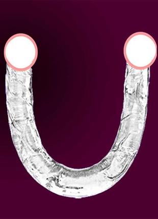 Прозрачный двухсторонний фаллоимитатор "double dong" - 31,5*3,5 см