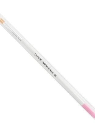 Прямий пензель для гелю з різнобарвною ручкою no8 gloris2 фото