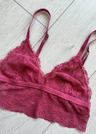 Рожевий мереживний бюст / топ