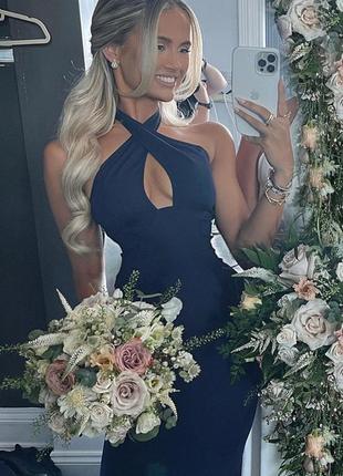 Распродажа платье prettylittlething длинная с перекрестом7 фото