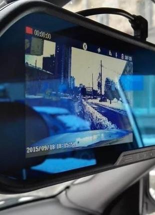 Автомобильное зеркало видеорегистратор для машины на 2 камеры vehicle blackbox dvr 1080p с камерой заднего вид3 фото