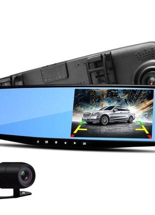 Автомобильное зеркало видеорегистратор для машины на 2 камеры vehicle blackbox dvr 1080p с камерой заднего вид2 фото