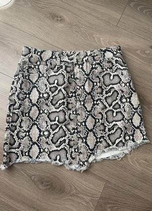 Юбка zara в анималистичный принт