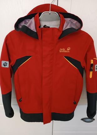 Куртка, ветровка водоотталкивающая jack wolfskin, детская, размер 128.