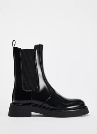 Черевики-челсі чорні жіночі zara new