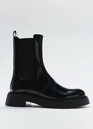 Черевики-челсі чорні жіночі zara new
