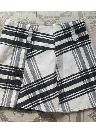 Мини юбка в клетку тепла