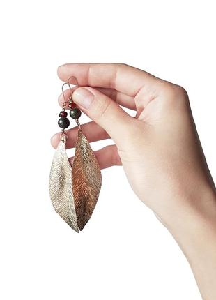 Вінтажні сережки, кульчики, гарні сережки, гранат, підвіска, змійовик, вінтаж, хіппі, бохо, америка