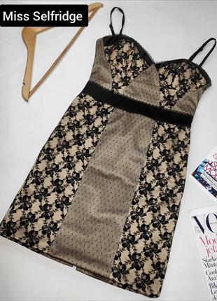 Платье женское мини футляр кружевное на бретелях от бренда miss selfridge s