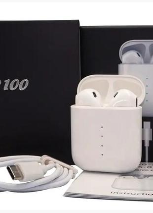 Бездротові сенсорні навушники i100 tws бінауральні bluetooth 5.0 white