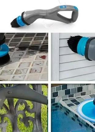 Мощная беспроводная щётка для уборки hurricane muscle scrubber с насадками