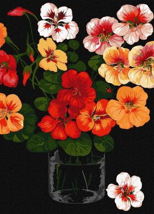 Картина за номерами "настурції" ©kovtun_olga_art ідейка kho2915 40х40 см