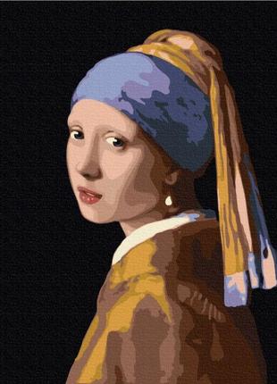 Картина за номерами "дівчина з перловою сережкою" bs223, 40х50см