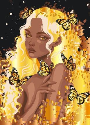 Картина за номерами "золотава фея" 10112-ac 40х50 см, з металізованими фарбами
