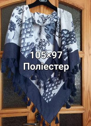 Красивый большой платок с китайским рисунком полиэстер
