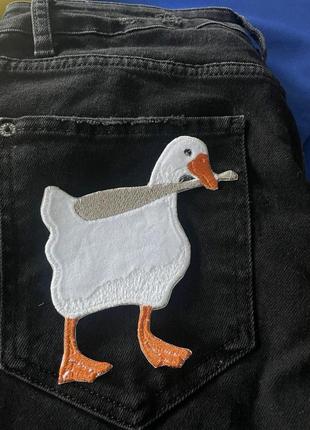 Термонаклейка "гусь никого не боюсь" 15 см