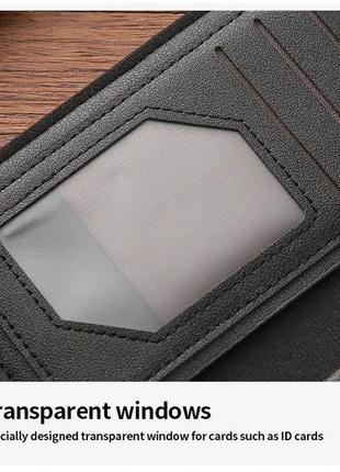 Шкіряний чоловічий гаманець jiangbao портмоне чорне5 фото