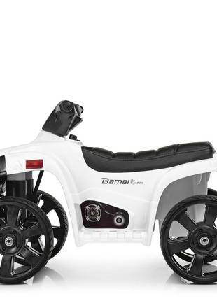 Дитячий електро квадроцикл bambi m 3893el-1 білий світ,звук4 фото