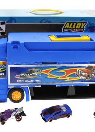 Детский автовоз с паркингом и машинками alloy racing zh-617 автоперевозчик hw-118