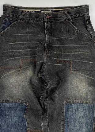 Винтажные pele pele rap patchwork хип хоп джинсы 36x34 мужские