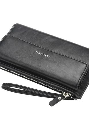 Чоловічий шкіряний гаманець baellerry портмоне чорний5 фото