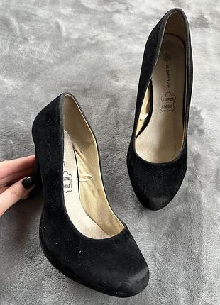 Туфли натуральная замша черные классические дефект