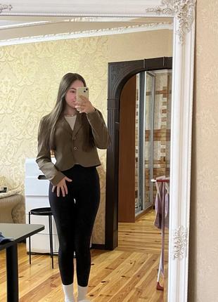 Укороченный пиджак в гусиную лапку