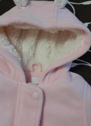 Куртка флисовая на меху для девочки 6-9 месяцев, фирмы bluezoo4 фото